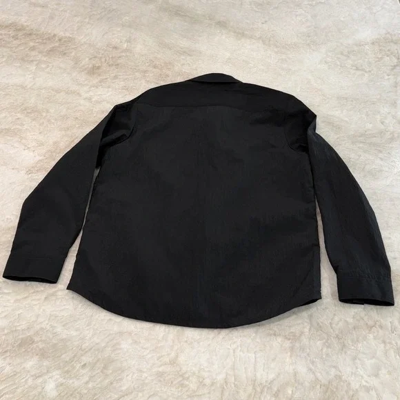 HUGO BOSS | Black Lightweight Nylon Shirt Jacket | Crinkle Texture | Size Small - Picture 5 of 10